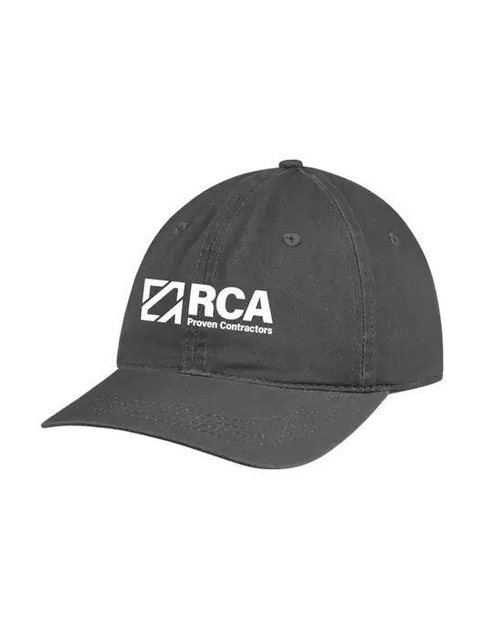 Garment Washed Unstructured Twill Charcoal Cap w/RCA Logo