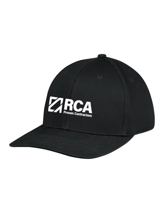 Premium Modern Structured Twill Black Snapback Cap w/RCA Logo
