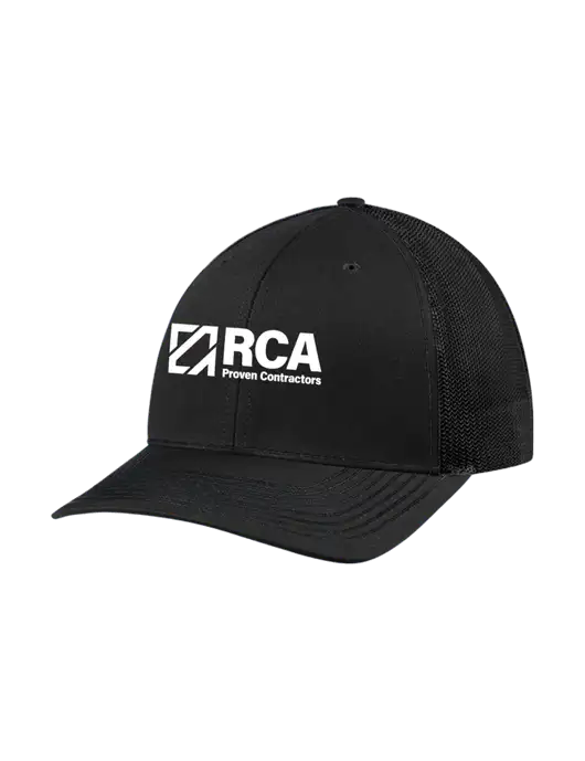Richardson Adjustable Snapback Original 112 Trucker Cap Black w/Black Mesh w/RCA Logo