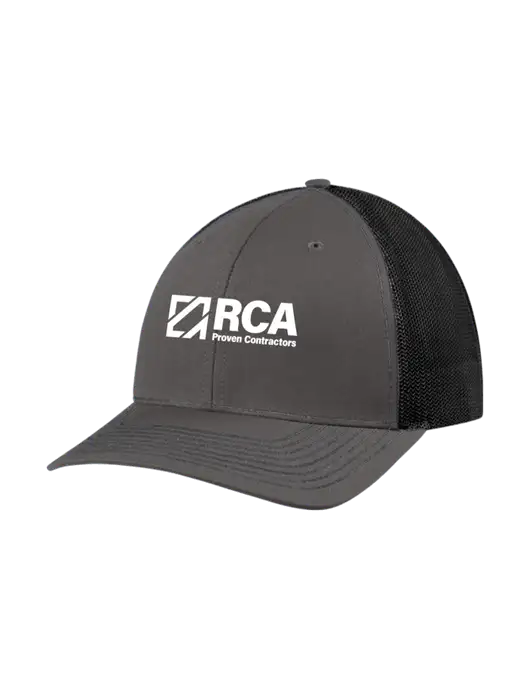Richardson Adjustable Snapback Original 112 Trucker Cap Dark Grey w/Black Mesh w/RCA Logo
