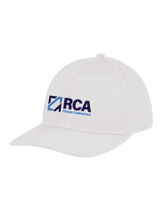 Premium Modern Structured Twill White Snapback Cap w/RCA Logo