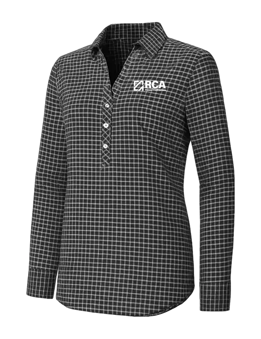 Womens Dark Grey/White City Stretch Shirt w/RCA Logo