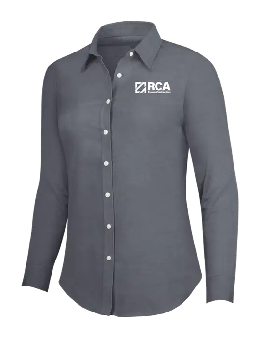 Dark Grey Womens SuperPro Oxford Shirt w/RCA Logo
