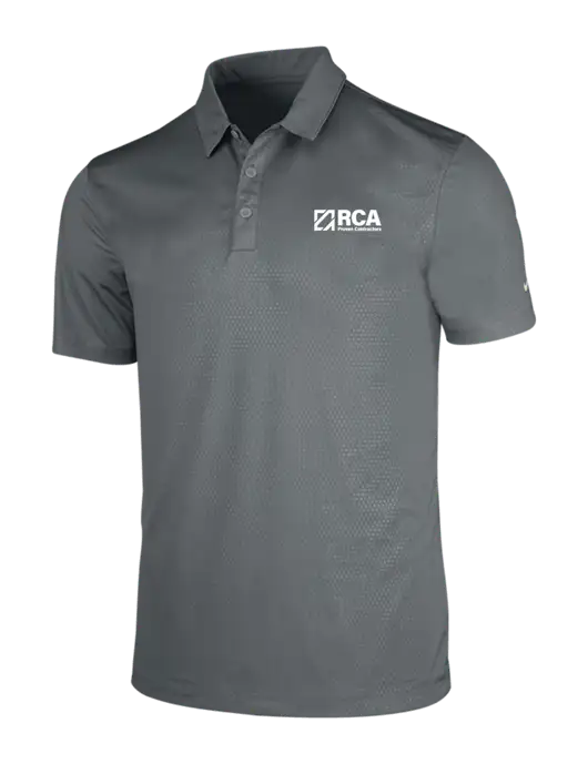NIKE Medium Grey Dri-Fit Embossed Tri-Blade Polo w/RCA Logo