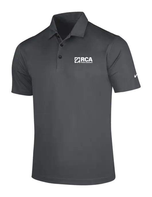 NIKE Dark Grey Dri-Fit Vertical Mesh Polo w/RCA Logo