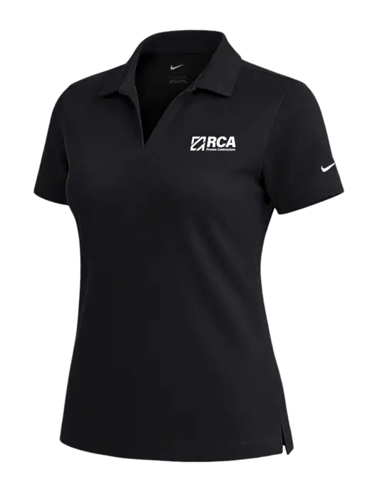NIKE Black Womens Dri-Fit Micro Pique Polo w/RCA Logo