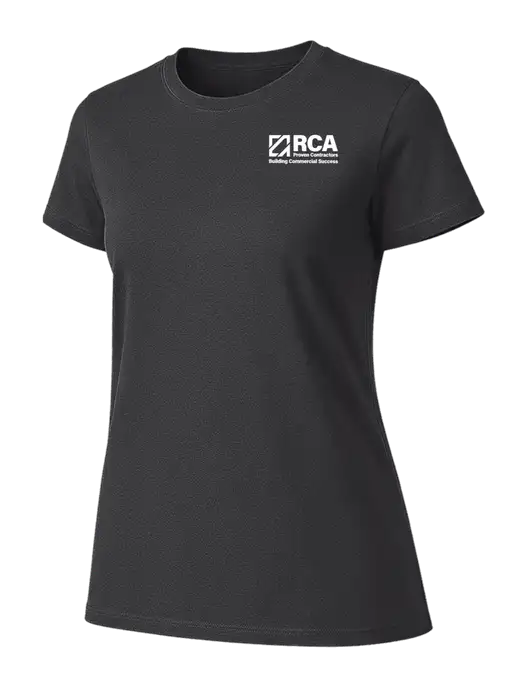 Womens Ring Spun Charcoal 4.5 oz T-Shirt w/RCA Building Commercial Success Logo