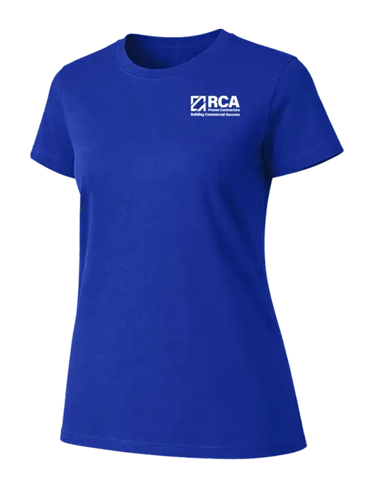 Womens Ring Spun Royal 4.5 oz T-Shirt w/RCA Building Commercial Success Logo