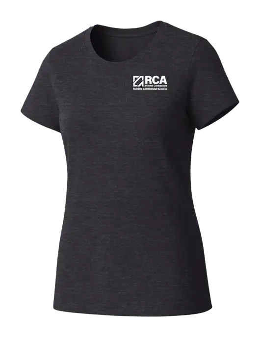 Womens Seriously Soft Heathered Charcoal T-Shirt w/RCA Building Commercial Success Logo