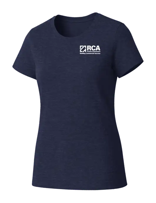 Womens Seriously Soft Heathered Navy T-Shirt w/RCA Building Commercial Success Logo