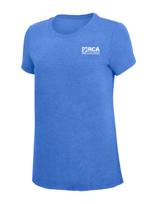 Womens Simply Soft Royal Frost 4.5oz  Poly/Combed Ring Spun Cotton T-Shirt w/RCA Building Commercial Success Logo