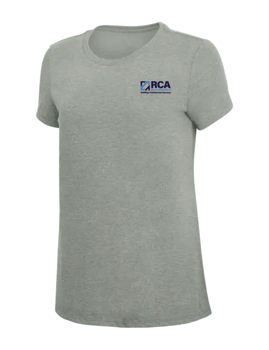 Womens Simply Soft Grey Frost 4.5oz  Poly/Combed Ring Spun Cotton T-Shirt w/RCA Building Commercial Success Logo