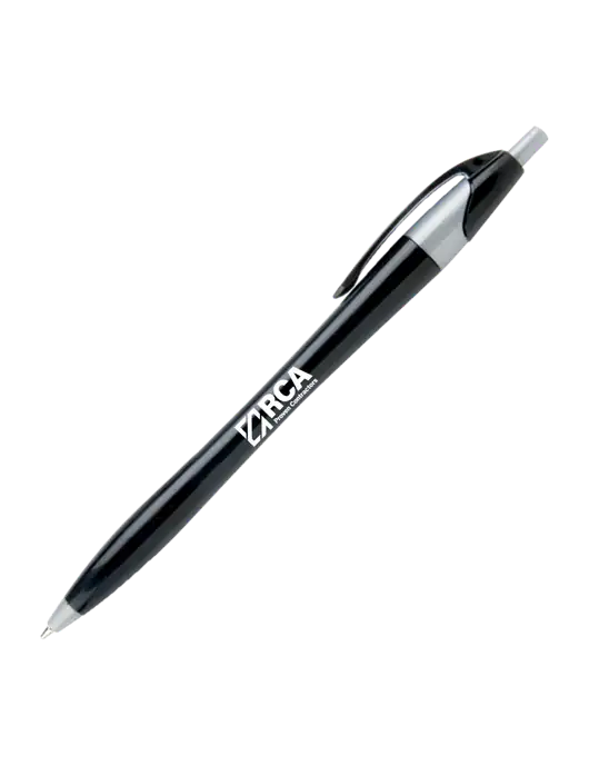 Novella Black/Silver Corporate Pen - Blue Ink w/RCA Logo
