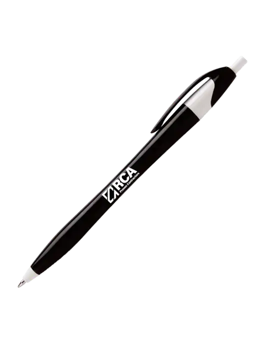 Novella Black/White Executive Pen - Blue Ink w/RCA Logo