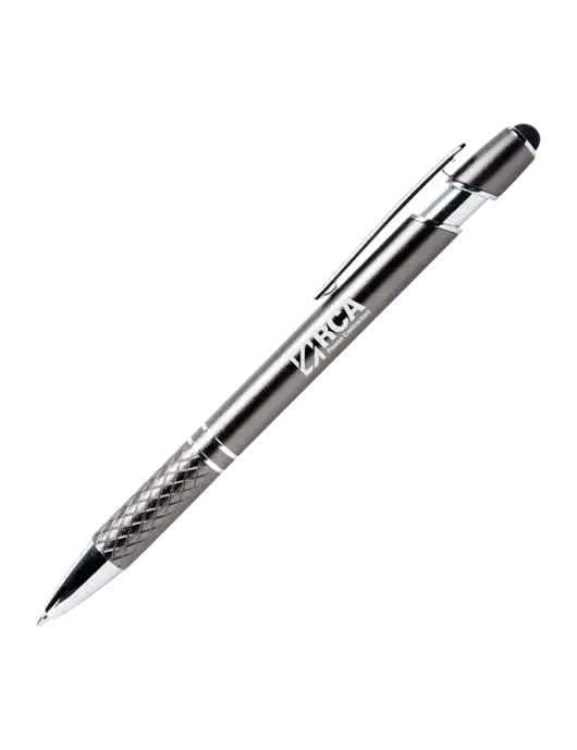 Valencia Gunmetal Stylus Pen - Black Ink w/RCA Logo