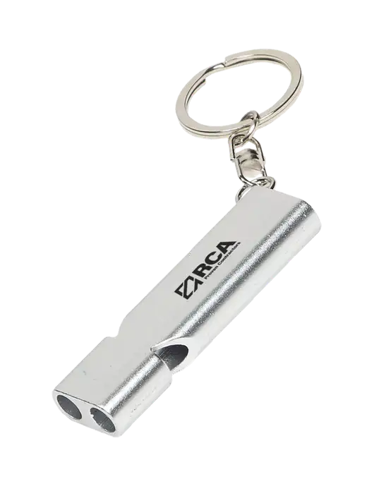 Quick Alert Silver Safety Whistle w/RCA Logo