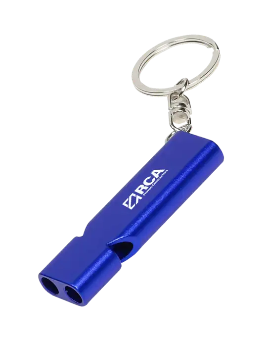 Quick Alert Blue Safety Whistle w/RCA Logo