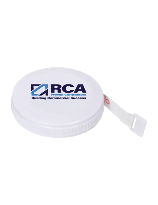 White Round Tape Measure w/RCA Building Commercial Success Logo