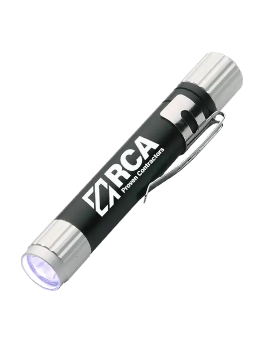 Black Aluminum LED Penlight w/RCA Logo