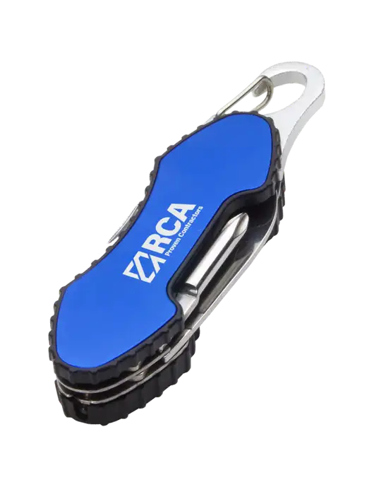 Blue 6 in 1 Tool with Carabiner w/RCA Logo