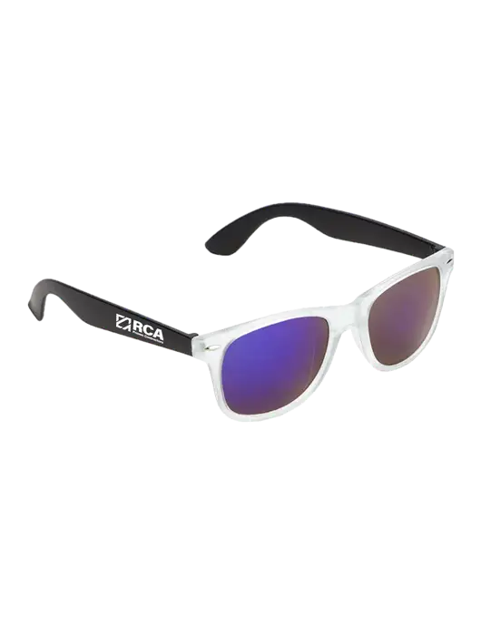 Key West Black Mirrored Sunglasses w/RCA Logo