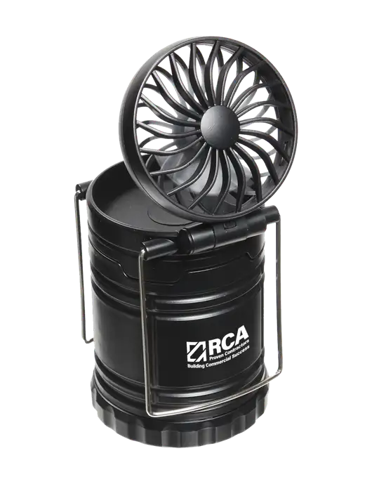 Black Retro Lantern with Fan w/RCA Building Commercial Success Logo