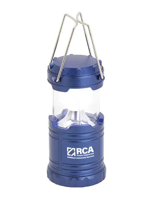 Blue Mini Retro Lantern w/RCA Building Commercial Success Logo