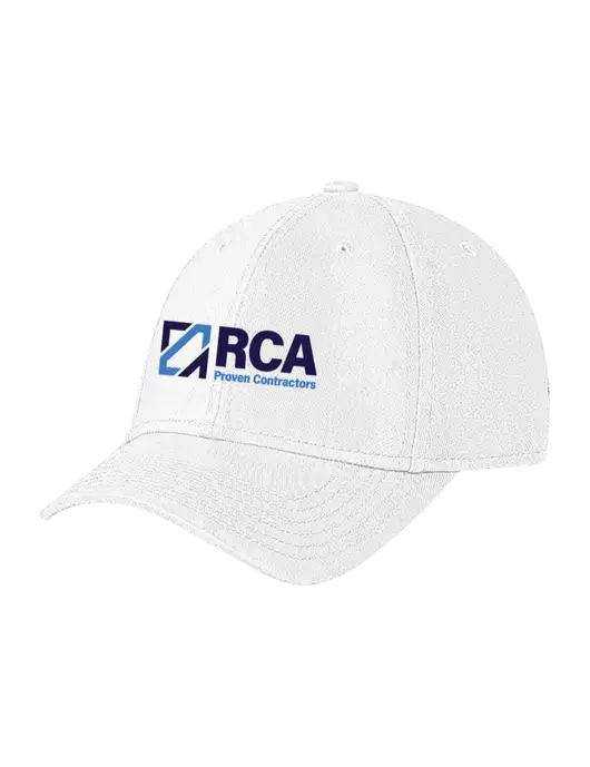 White Structured Soft Snap Closure Hook & Loop Cap w/RCA Logo