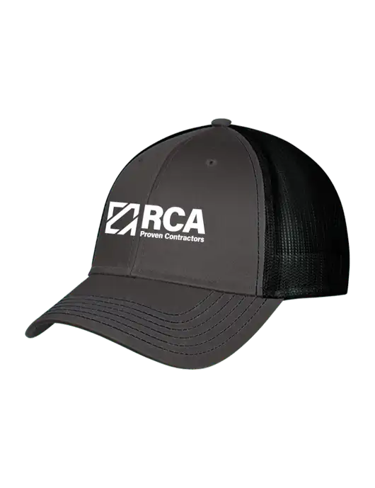 Charcoal & Black Mesh Trucker Cap Snap Back w/RCA Logo