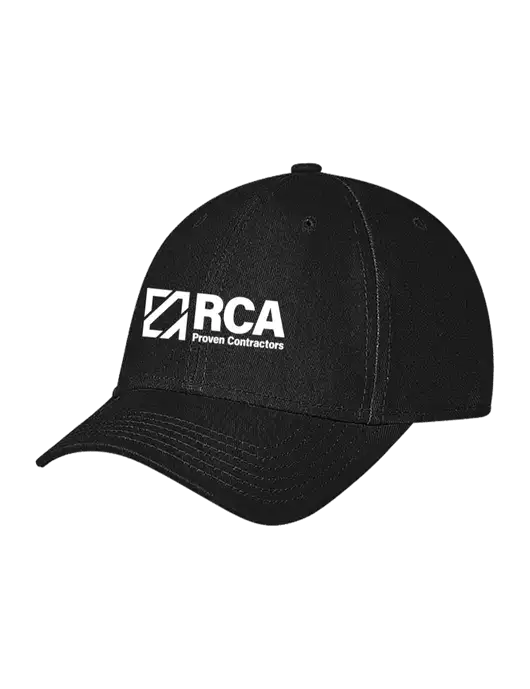 Black Structured Soft Snap Closure Hook & Loop Cap w/RCA Logo