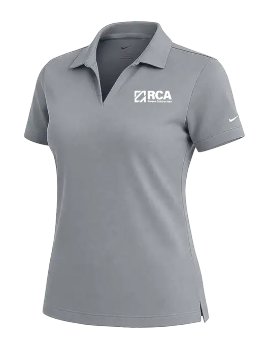 NIKE Medium Grey Womens Dri-Fit Micro Pique Polo w/RCA Logo