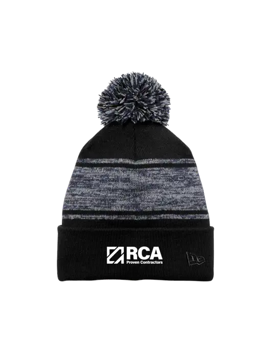 New Era Black/Navy Knit Chilled Pom Beanie w/RCA Logo