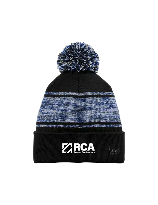 New Era Black/Royal Knit Chilled Pom Beanie w/RCA Logo