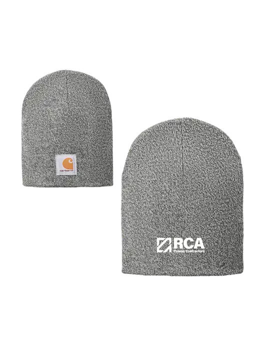 Carhartt Medium Grey Heather Acrylic Knit Hat w/RCA Logo