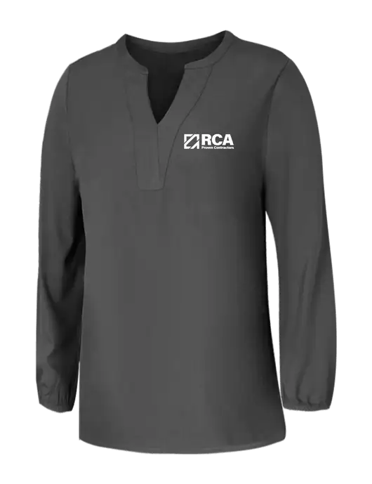 Mercer+Mettle Womens Dark Grey Stretch Crepe 3/4 Sleeve Blouse w/RCA Logo