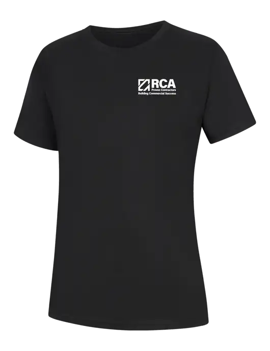 Womens Black Core Blend Tee w/RCA Building Commercial Success Logo