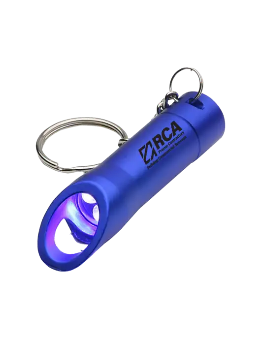 Royal Pocket LED Flashlight with Bottle Opener & Keychain w/RCA Building Commercial Success Logo