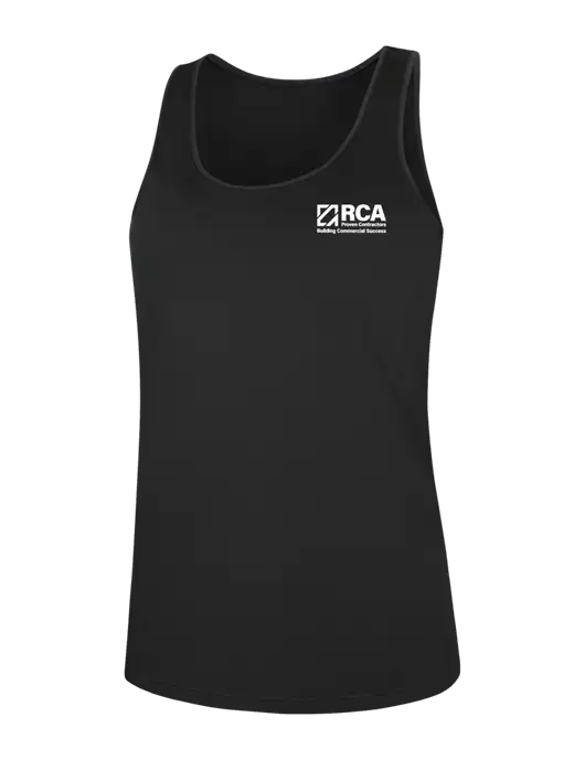 Womens Black PosiCharge Competitor Racerback Tank w/RCA Building Commercial Success Logo