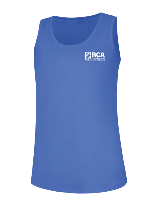 Womens Royal Frost Perfect Tri Racerback Tank w/RCA Building Commercial Success Logo