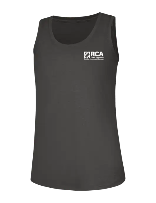 Womens Dark Grey Heather Perfect Tri Racerback Tank w/RCA Building Commercial Success Logo