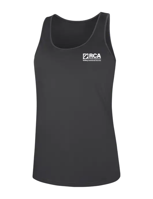 Womens Dark Grey PosiCharge Competitor Racerback Tank w/RCA Building Commercial Success Logo