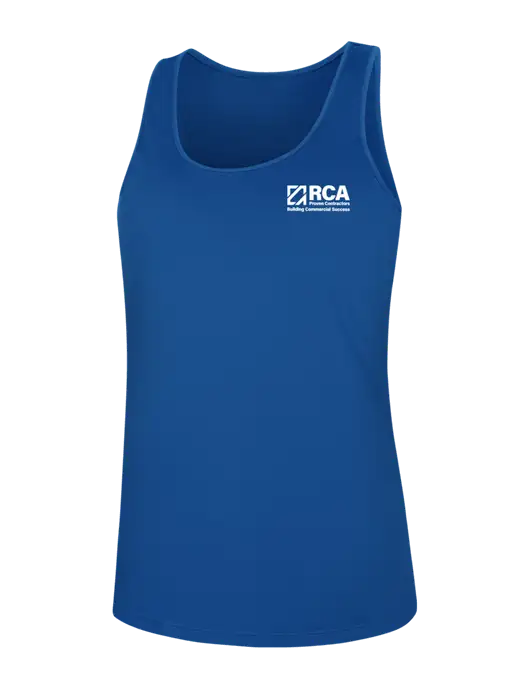 Womens Dark Royal PosiCharge Competitor Racerback Tank w/RCA Building Commercial Success Logo