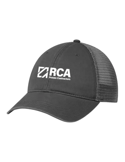 Richardson 111 Garment Washed Trucker Cap Charcoal w/Charcoal Mesh w/RCA Logo
