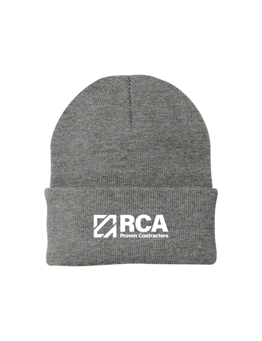 Medium Grey Heather Knit Cap w/RCA Logo