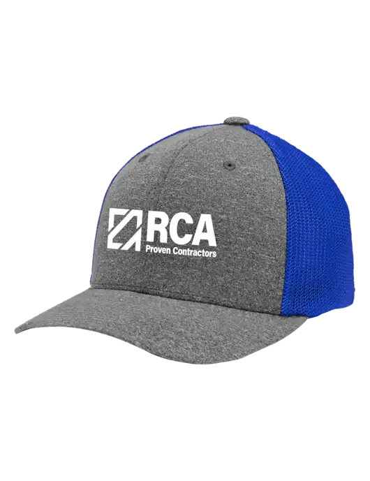 Flexfit Royal/Medium Grey Heather Melange Mesh Back Trucker Cap w/RCA Logo
