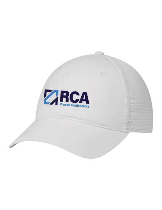 Richardson 111 Garment Washed Trucker Cap White w/White Mesh w/RCA Logo