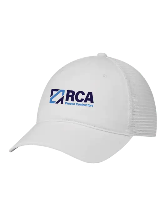 Richardson 111 Garment Washed Trucker Cap White w/White Mesh w/RCA Logo