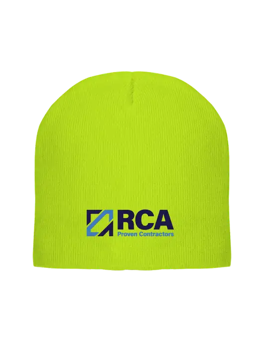 Safety Yellow Element Knit Beanie w/RCA Logo