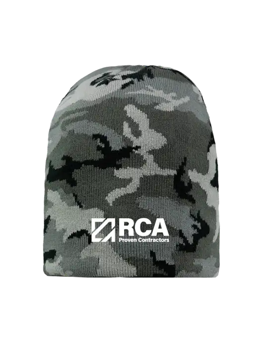 Grey Camo Element Knit Beanie w/RCA Logo