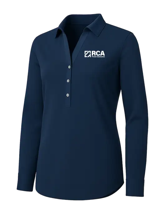 Womens Navy City Stretch Shirt w/RCA Logo